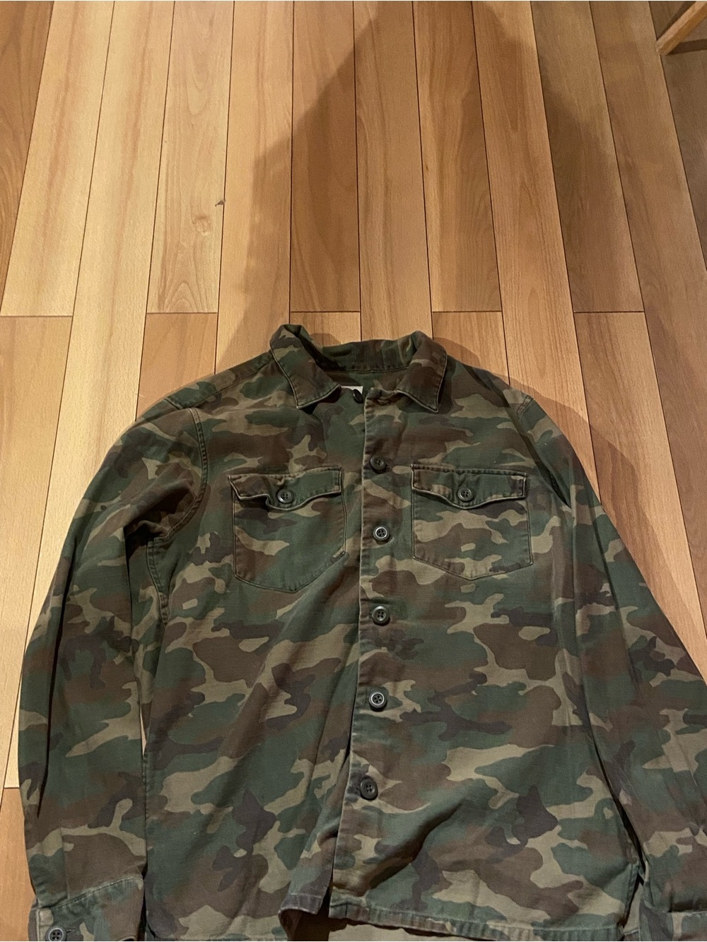 American Eagle Outfitters Men's Camouflage Field Jacket - Olive/Forest
